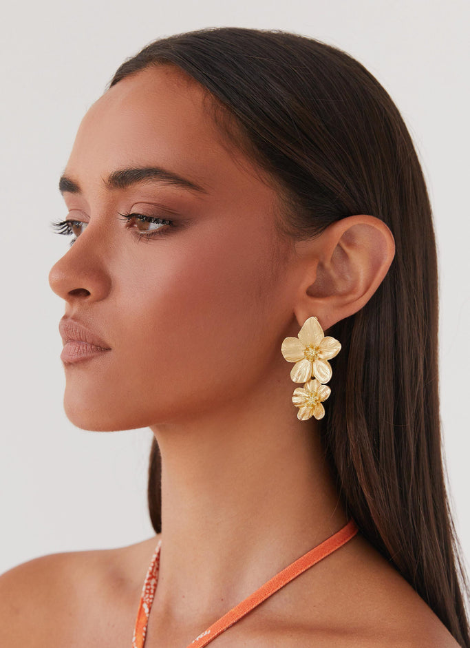 Lola Love Flower Earrings - Gold