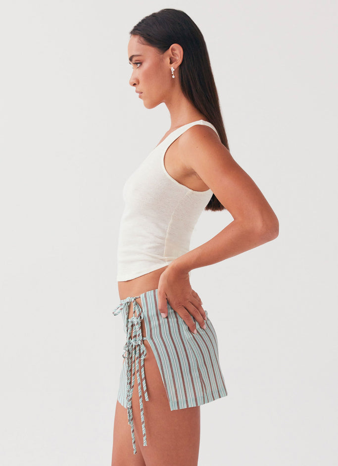 Summer Retreat Mini Skirt - Coastal Stripe