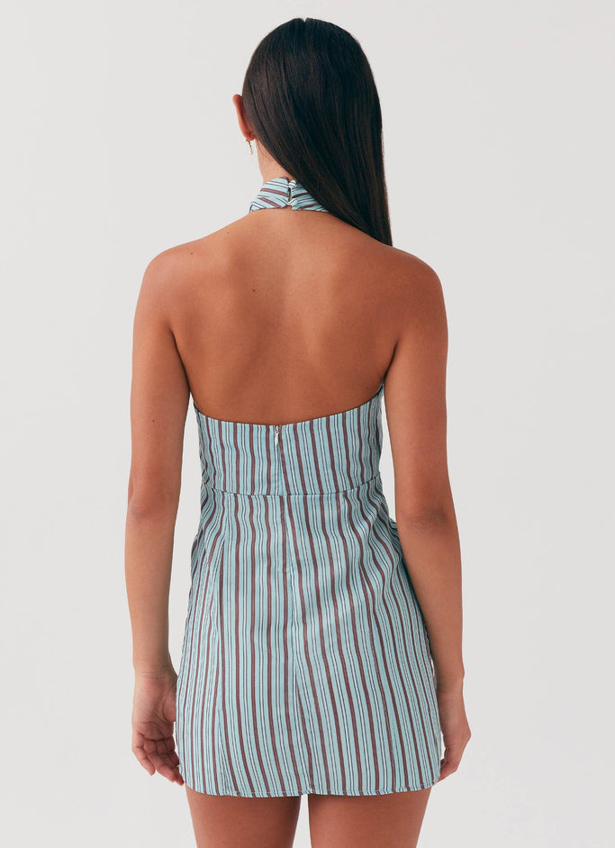Sabine Linen Mini Dress - Coastal Stripe