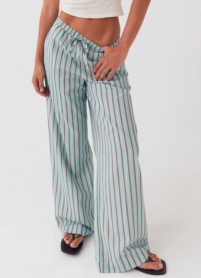 Fresh Face Linen Pants - Coastal Stripe