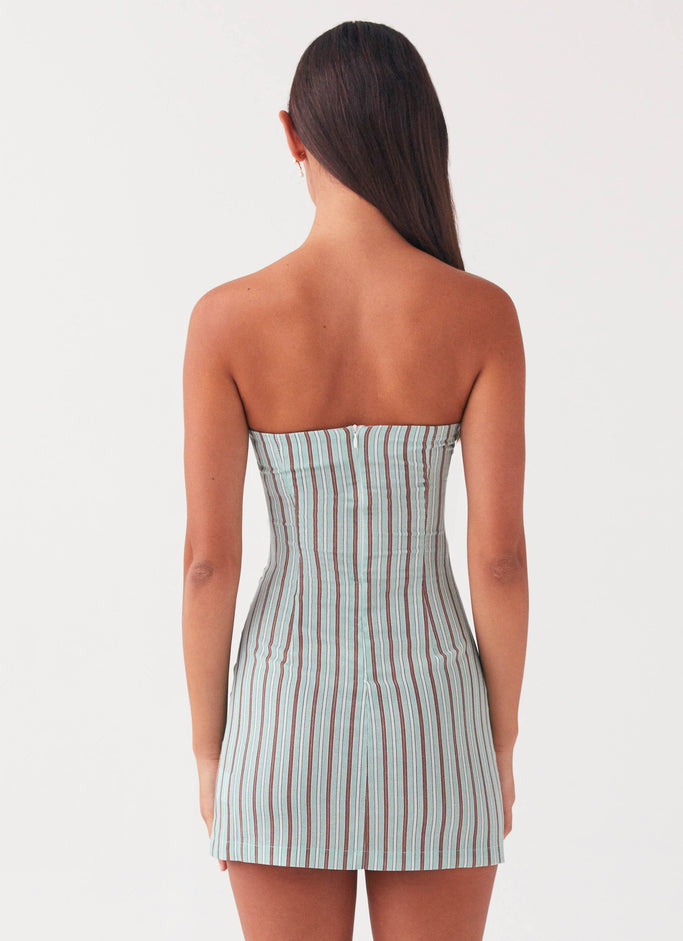 Noline Linen Mini Dress - Coastal Stripe