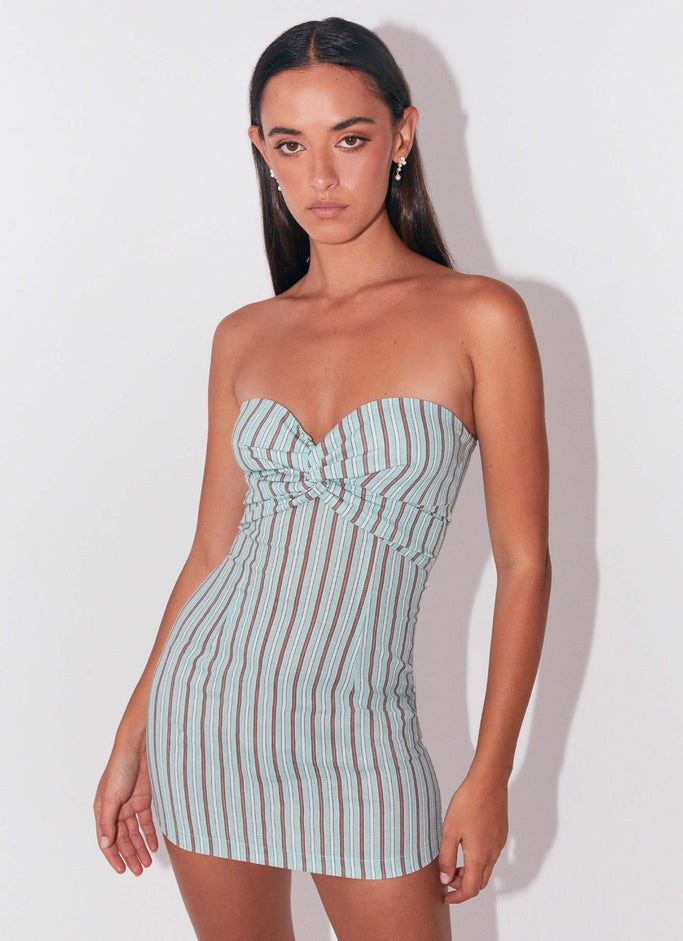 Noline Linen Mini Dress - Coastal Stripe