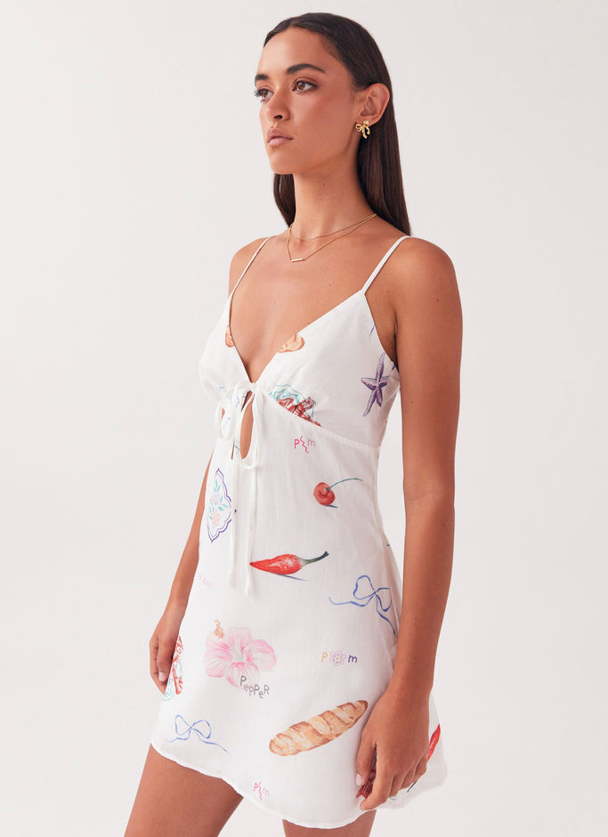 Flora Linen Mini Dress - Banchetto