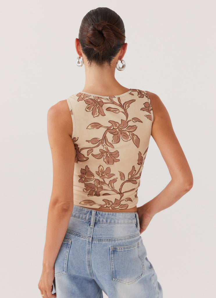 Beyond Cut Out Mesh Top - Hazel Bloom