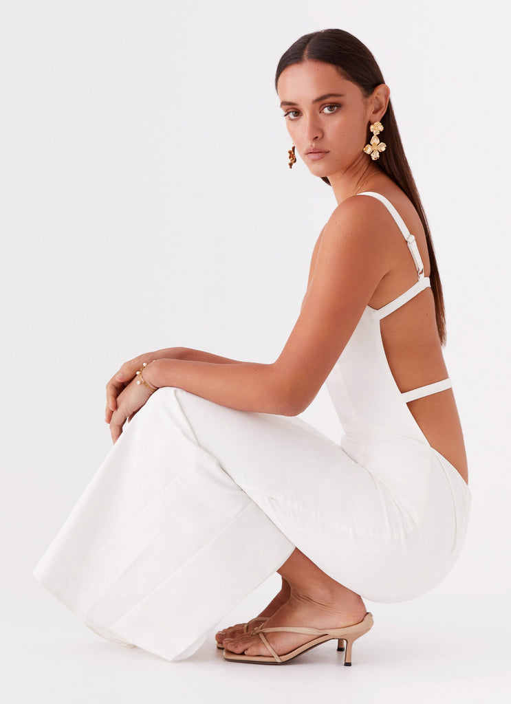 Naomi Backless Maxi Dress - Off White Peppermayo Naomi Backless Maxi Dress - Off White Peppermayo