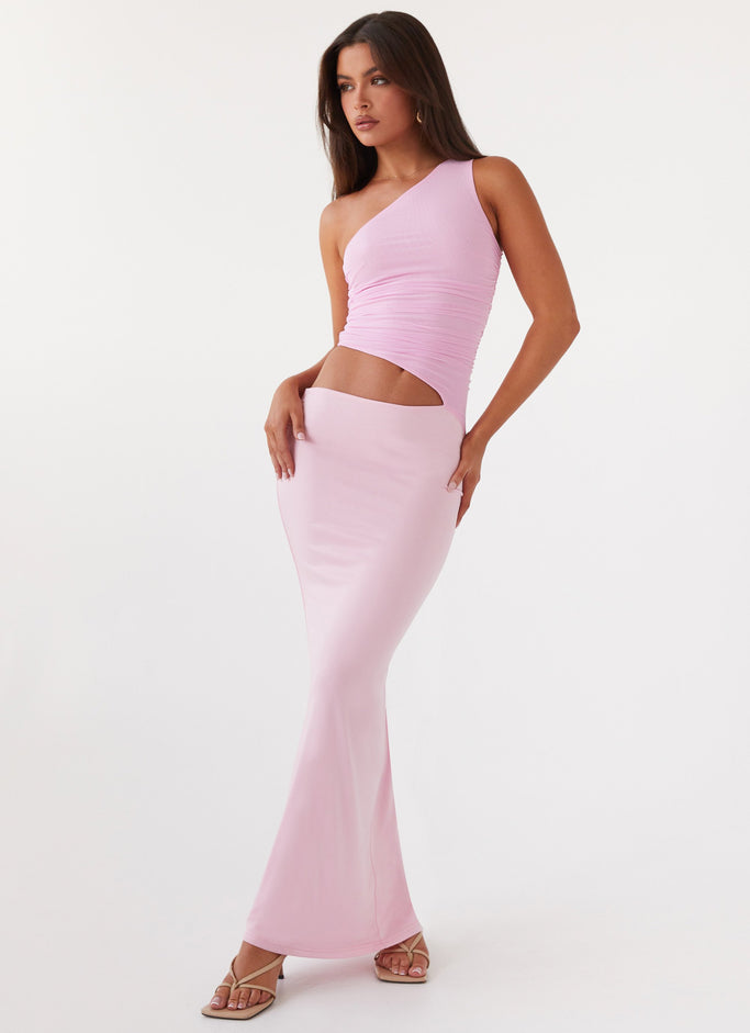 Seranella One Shoulder Maxi Dress - Pink