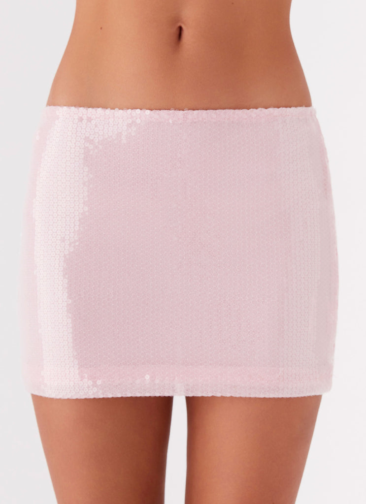 Perfect Fantasy Sequin Mini Skirt Pink – Peppermayo