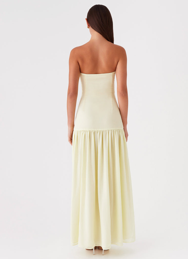 Eden Strapless Maxi Dress - Yellow – Peppermayo