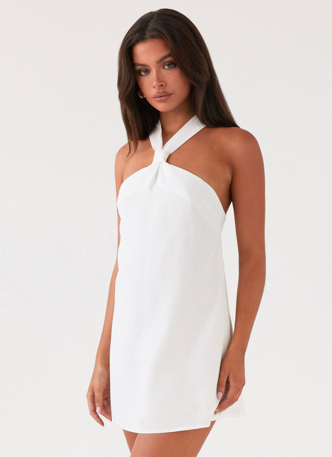Keira Linen Mini Dress - White