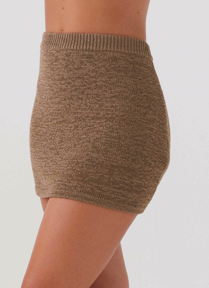 Capri Glow Knit Skirt - Khaki