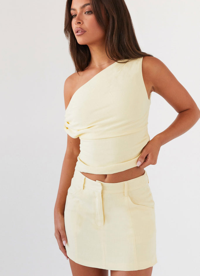 Marissa Linen Mini Skirt - Lemon