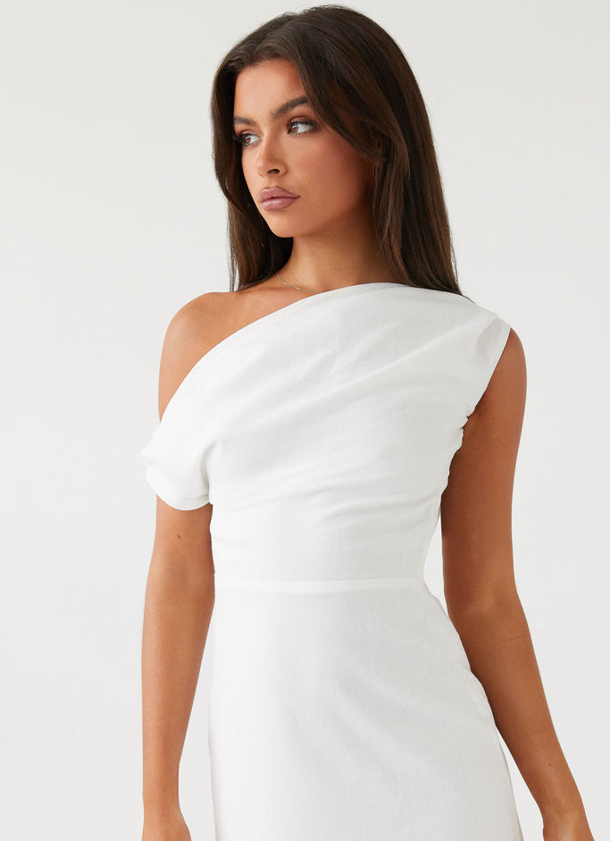 Lady Love Linen Maxi Dress - White