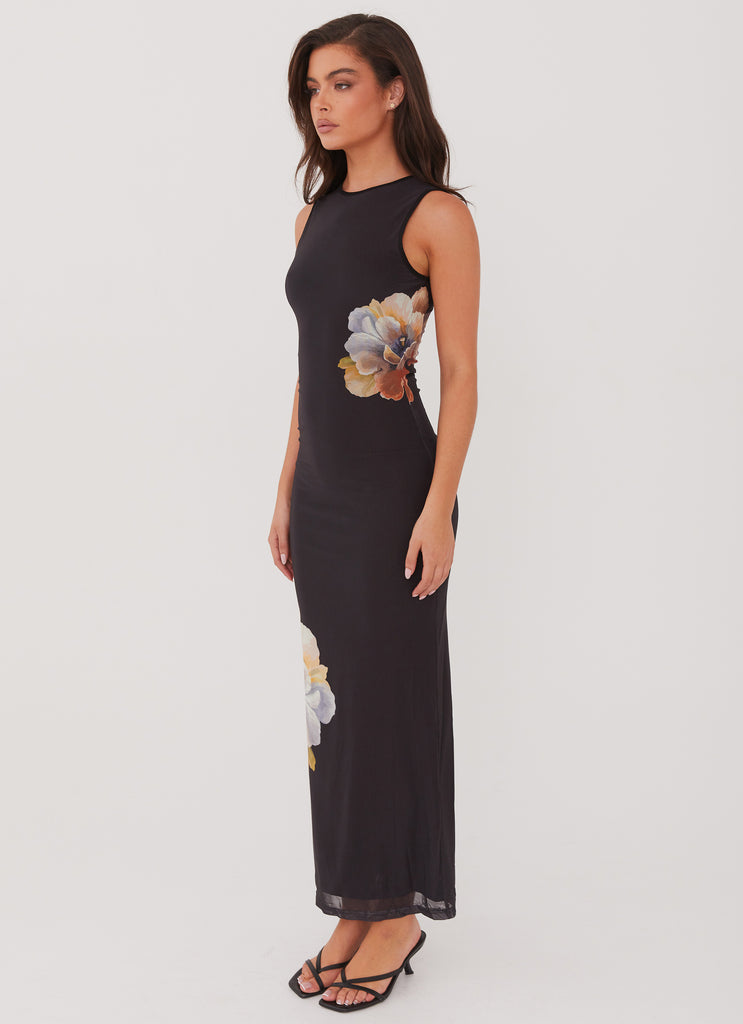 Side Effects Mesh Maxi Dress - Black Orchid