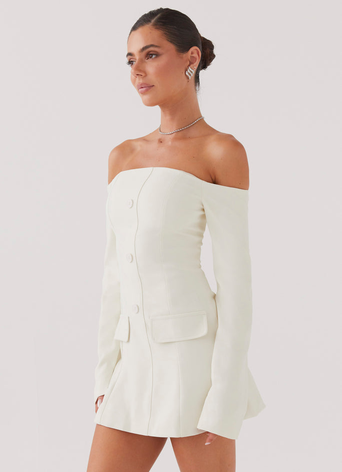 Dominique Blazer Mini Dress - Ivory