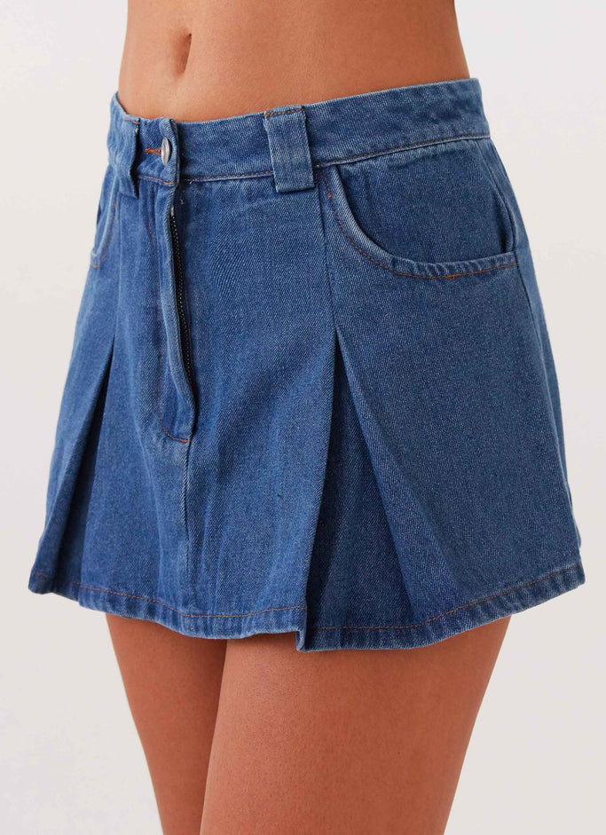 Ashlyn Denim Mini Skirt - Indigo
