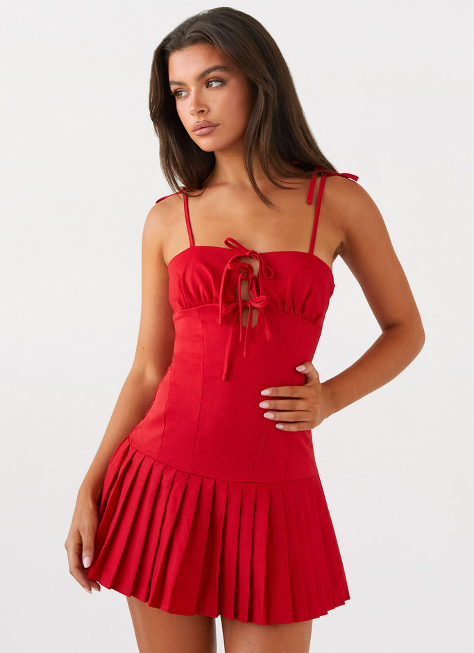 Love Seeker Corset Mini Dress - Red