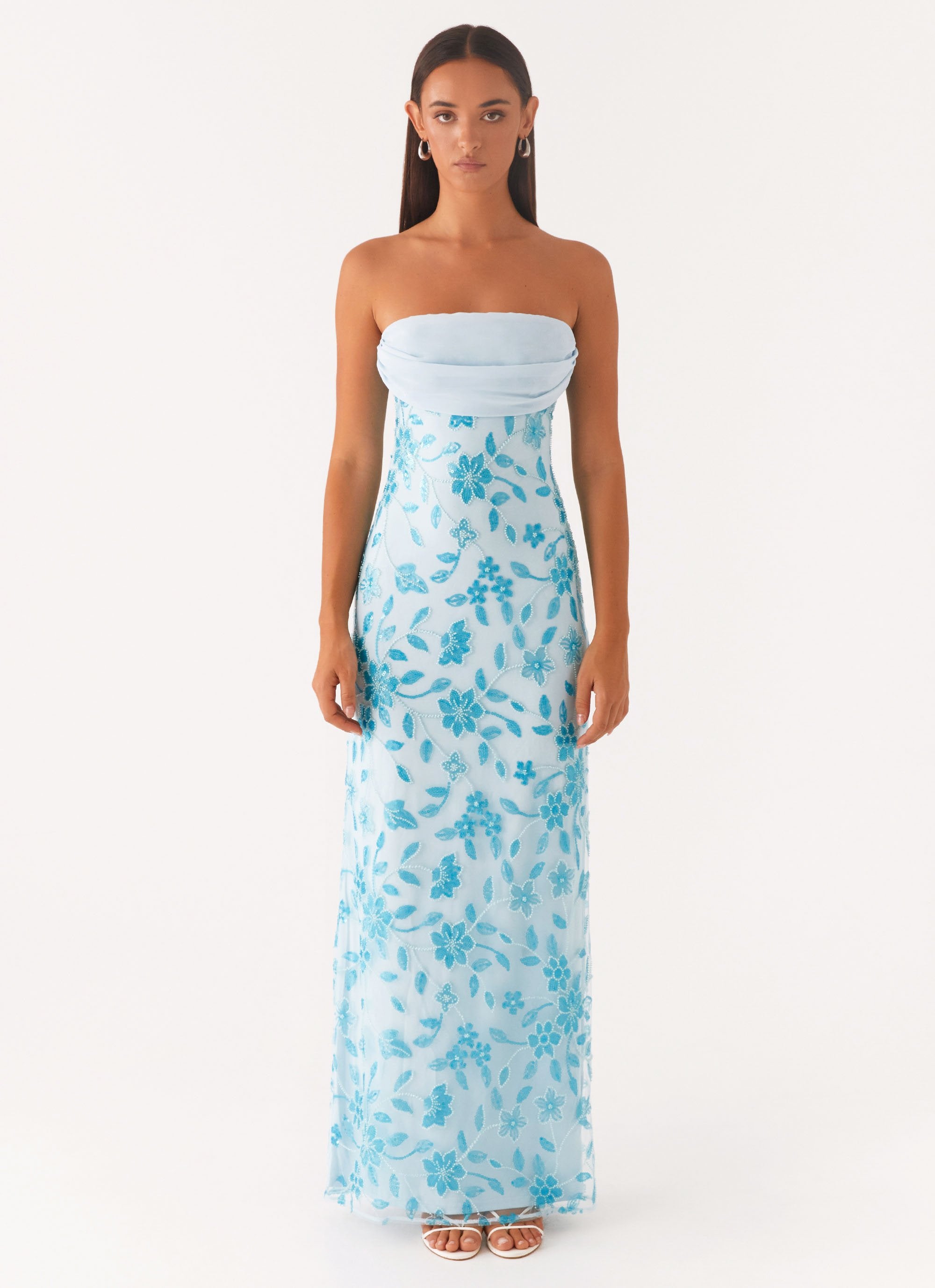 Prism Beaded Maxi Dress - Blue – Peppermayo