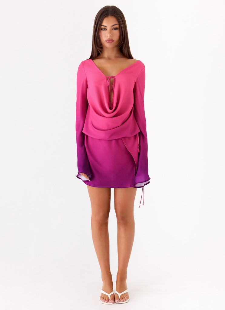 fuschia and purple dress Vibrant Fuchsia Strapless Gown 39114