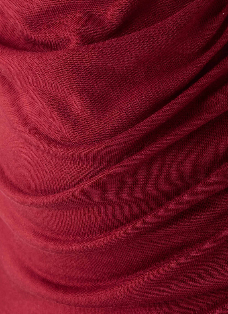Raffita Ruched Halter Top - Maroon