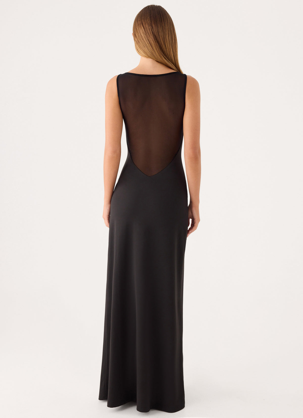 Ravelle Mesh Back Maxi Dress - Black