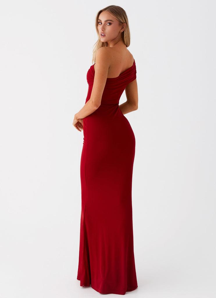 Womens Reine Maxi Dress in the colour Red in front of a light grey background