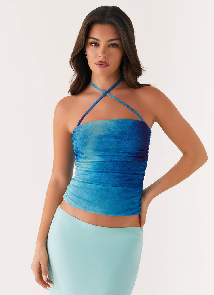 Remedy Halter Top - Blue Tie Dye