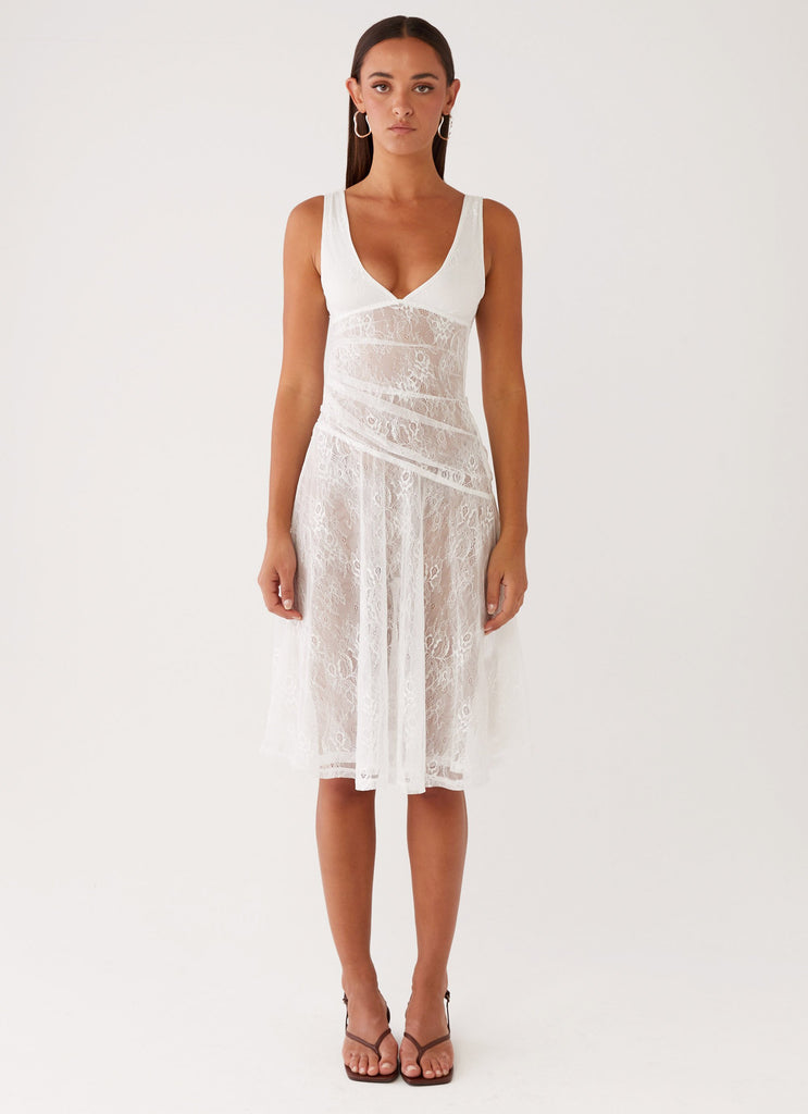 Remember Me Lace Midi Dress - White Peppermayo Remember Me Lace Midi Dress - White Peppermayo