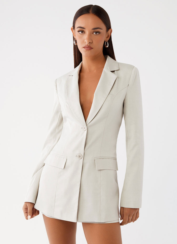 Ren Open Back Blazer - Grey