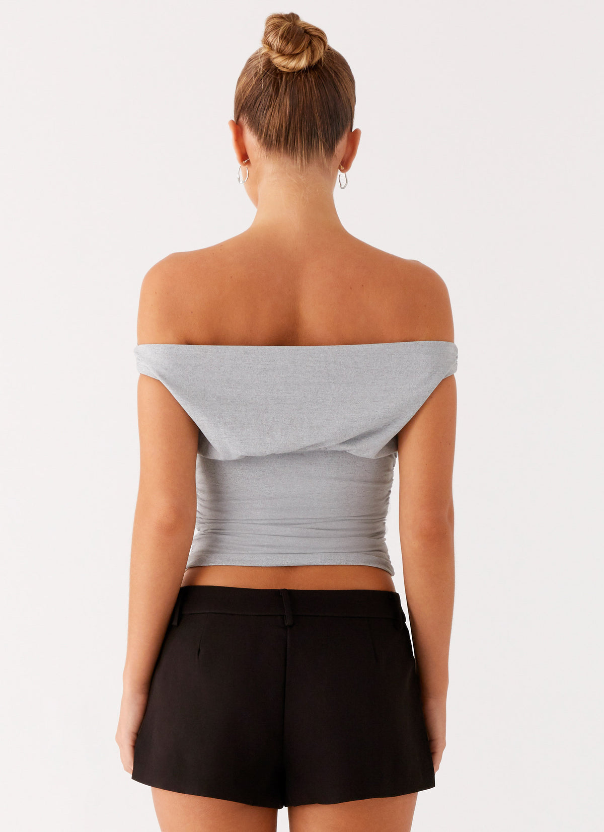 Shoulder Open Off Reva Off Shoulder Top - Grey – Peppermayo