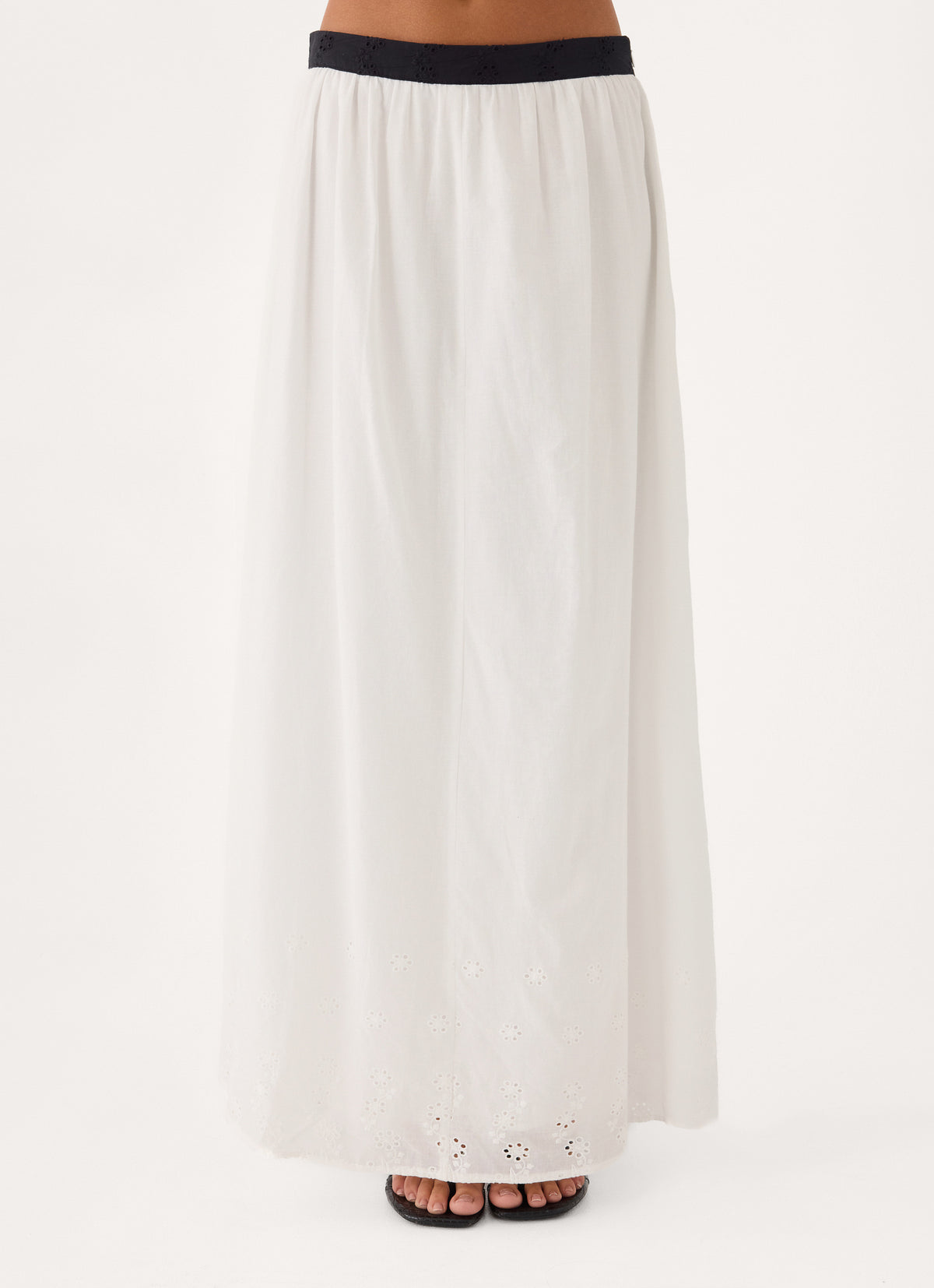 Ribbon Theory Maxi Skirt - Ivory/Black