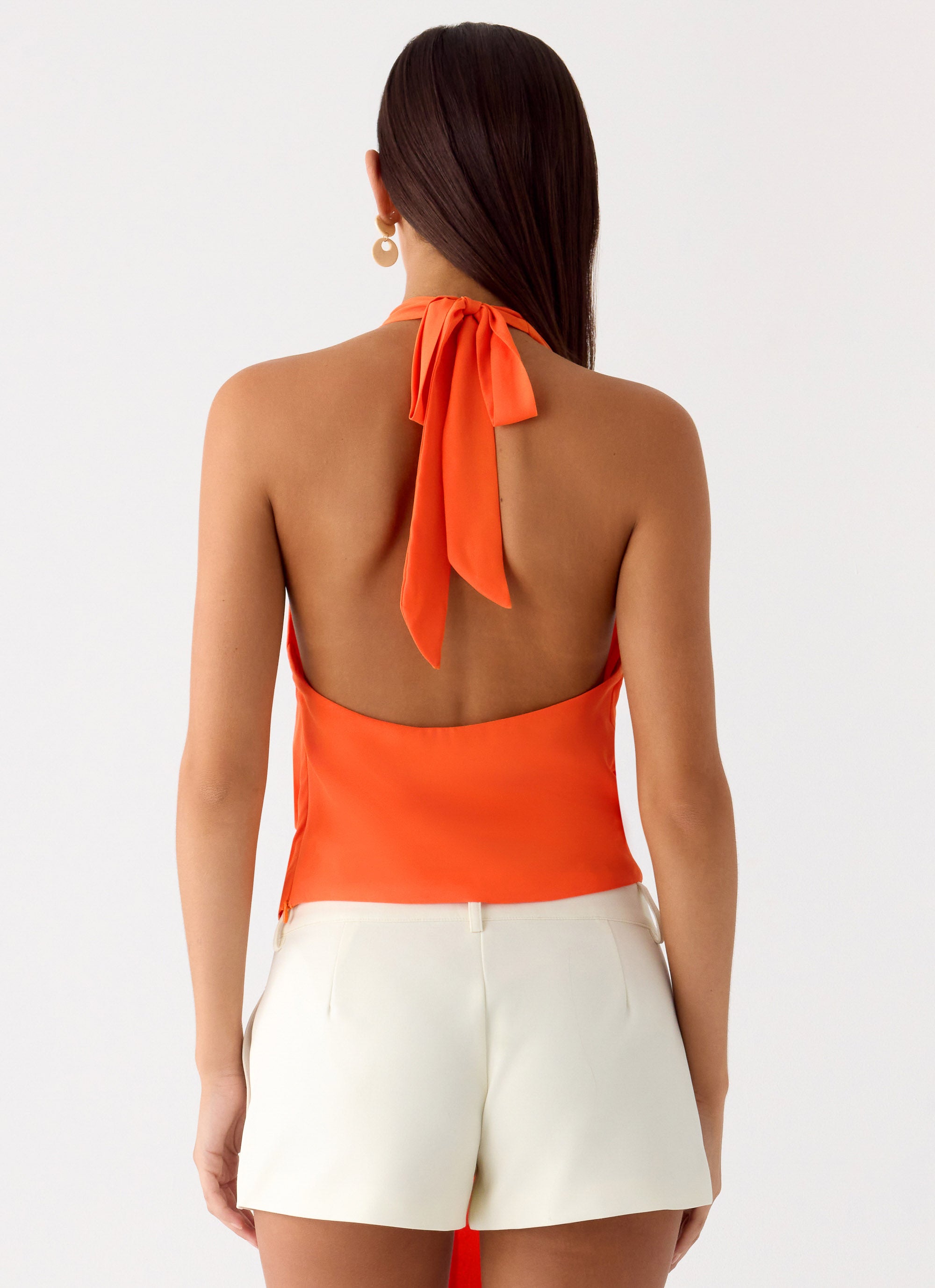Halter Back Right Back Halter Top - Orange – Peppermayo