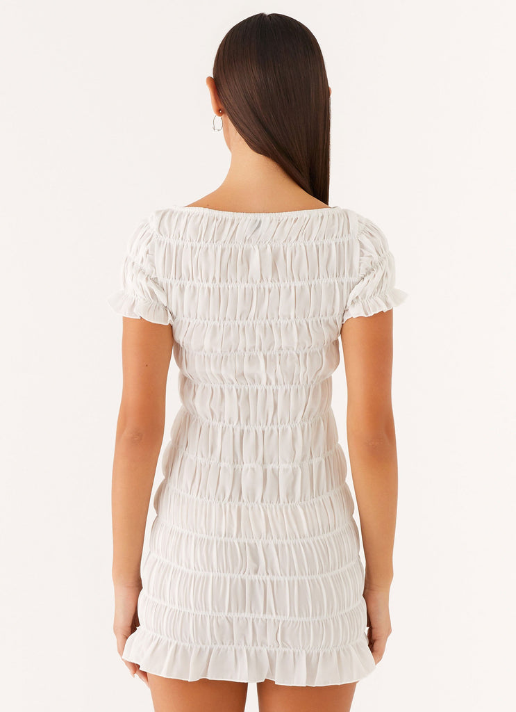 Rita Ruched Mini Dress - White