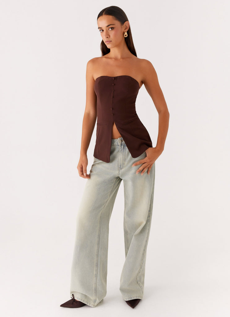 Riveria Strapless Top - Chocolate