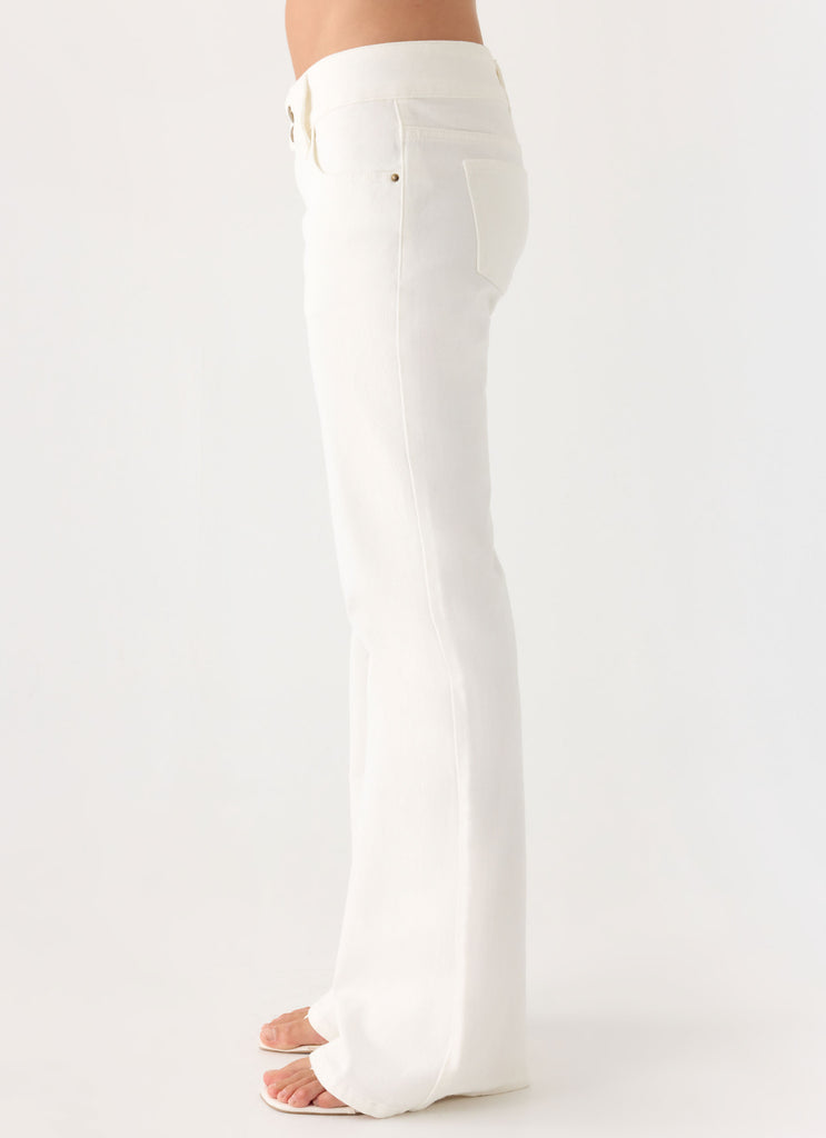 Robbie Super Low Denim Jeans - White