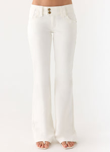 Robbie Super Low Denim Jeans - White