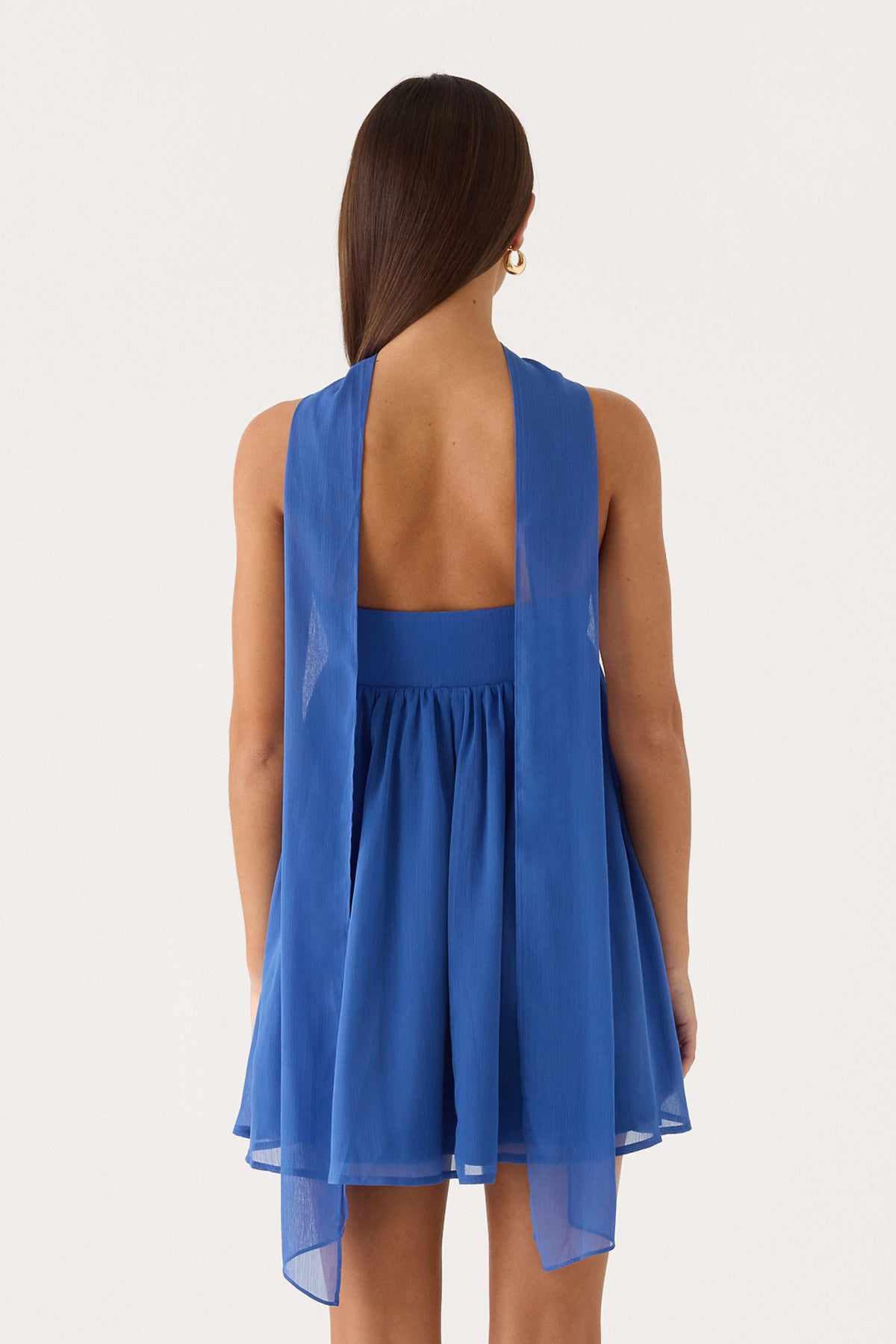Romara Scarf Mini Dress - Cobalt Blue