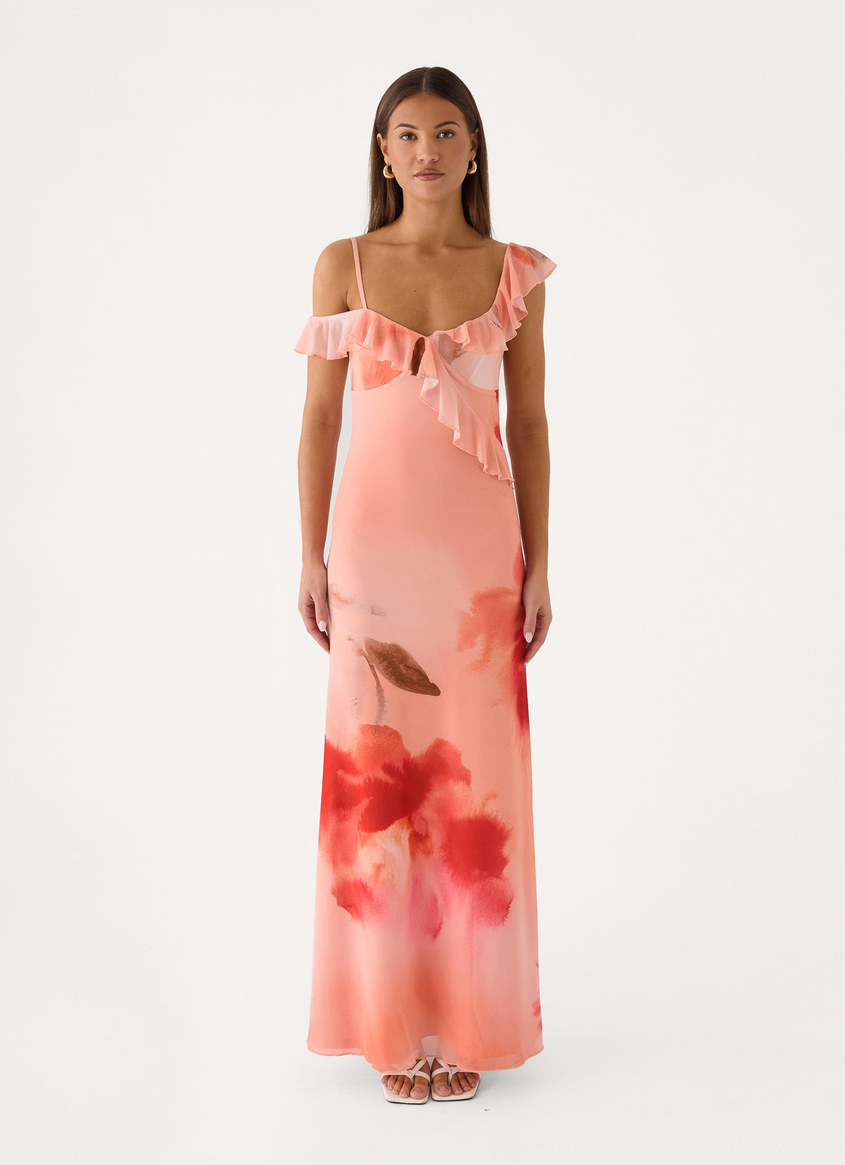 Rose Hour Maxi Dress - Peachy Floral Print