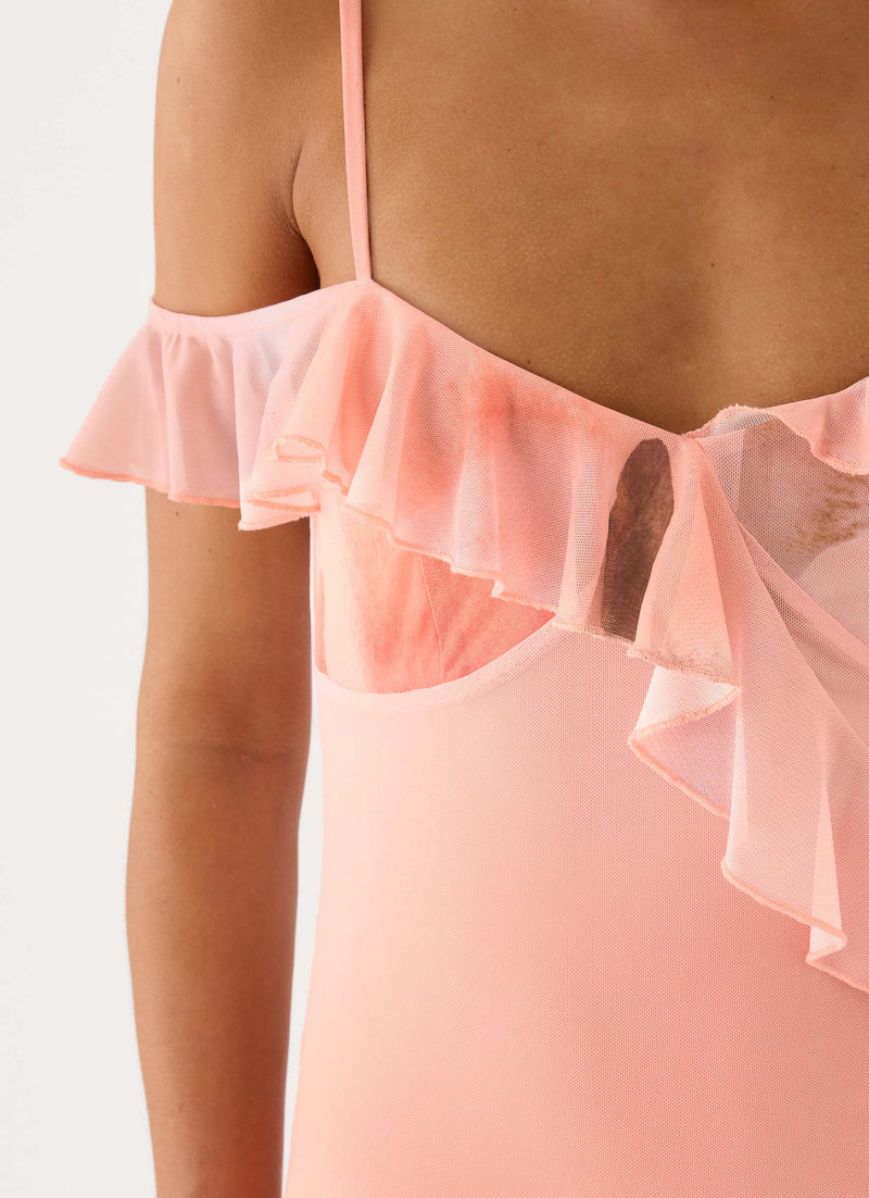 Rose Hour Maxi Dress - Peachy Floral Print