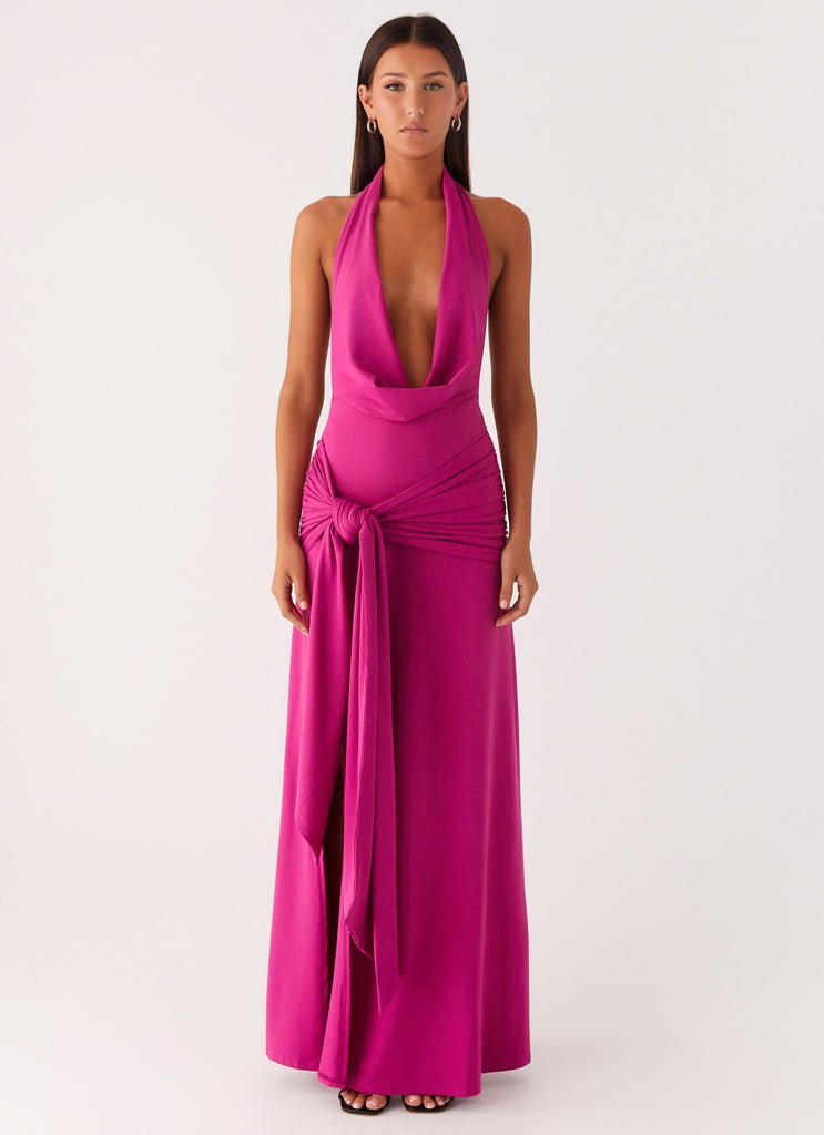 Rowan Ray Cowl Maxi Dress - Fuchsia