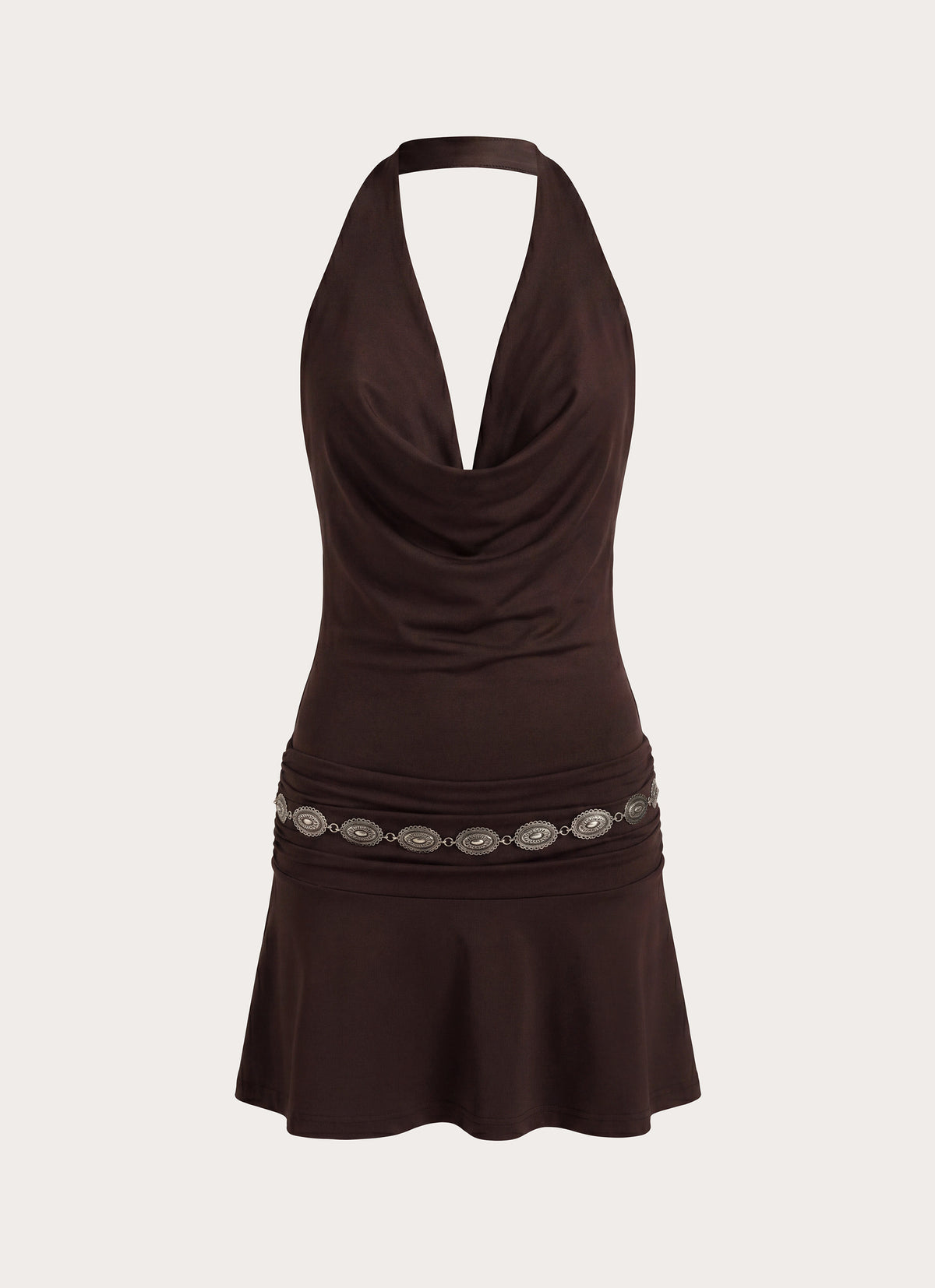 Rude Love Belt Mini Dress - Chocolate