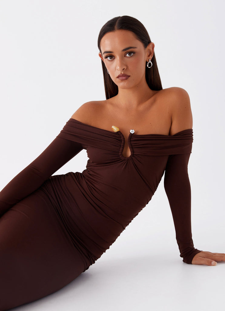 Rudy Long Sleeve Maxi Dress - Chocolate Peppermayo Rudy Long Sleeve Maxi Dress - Chocolate Peppermayo
