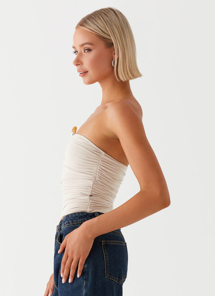 Womens Rudy Tube Top in the colour Ivory in front of a light grey background