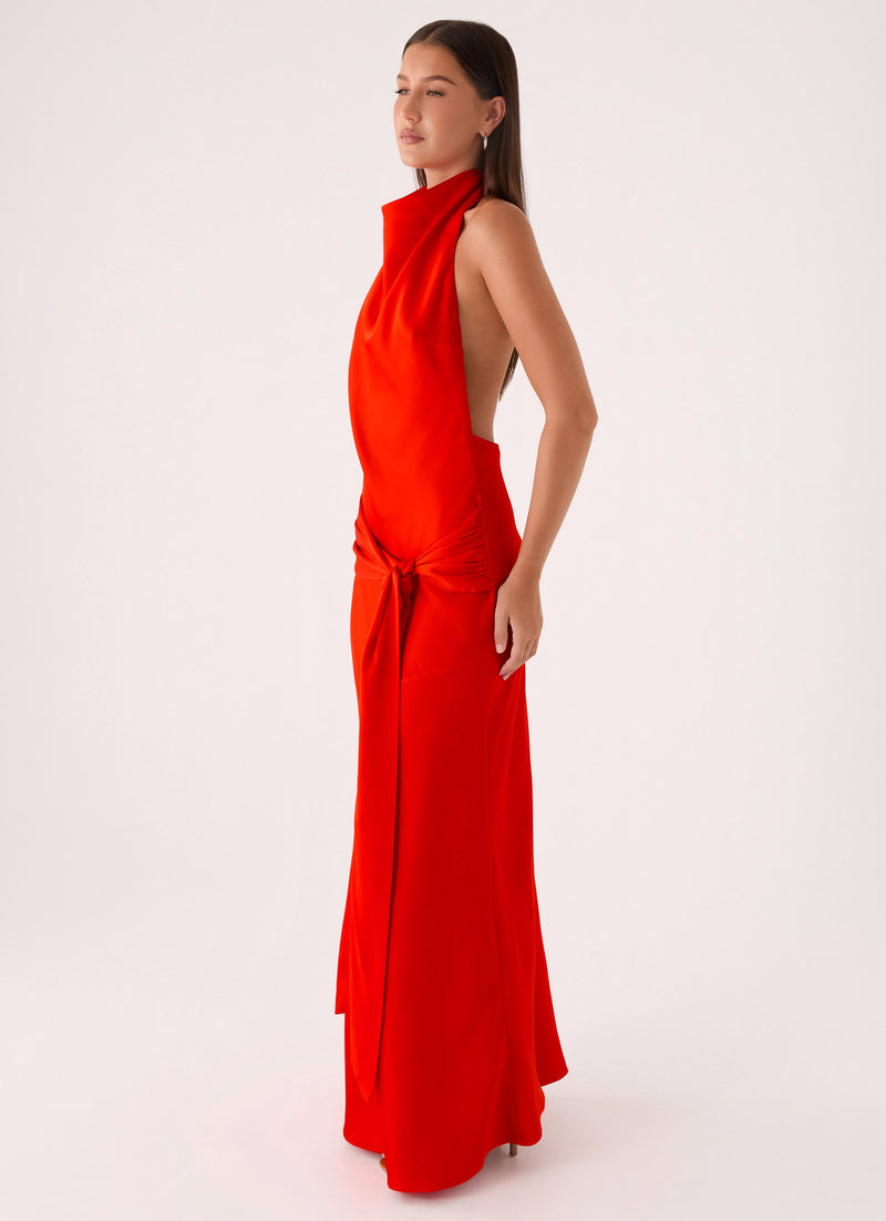 Rumina Sash Maxi Dress - Tangerine