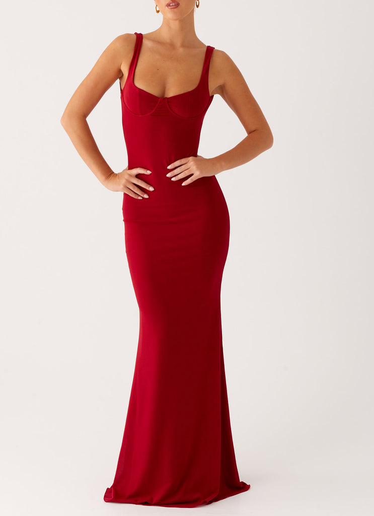 red safiyaa dress Kalika Scarlet Red Long Dress Safiyaa London