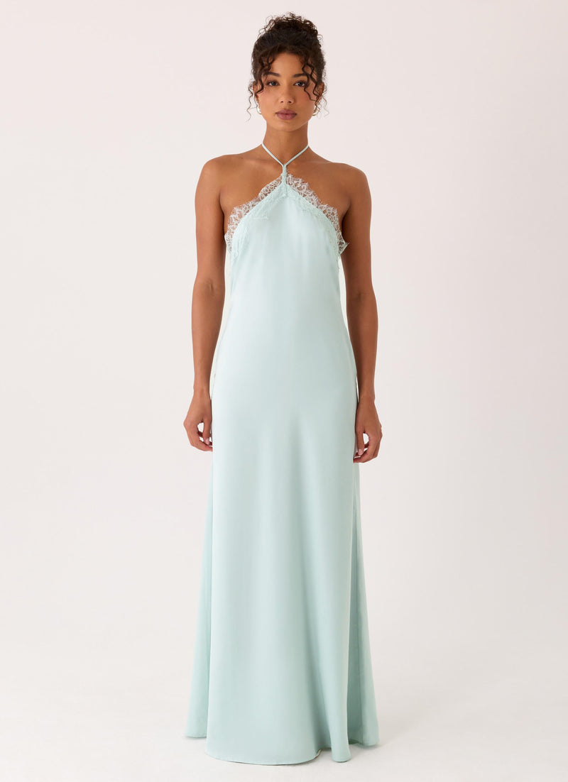 Samaria Halter Maxi Dress - Aqua