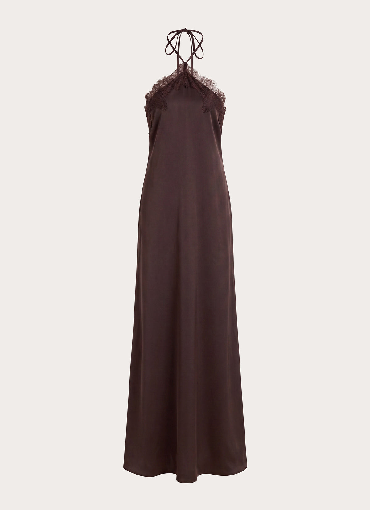 Samaria Halter Maxi Dress - Chocolate