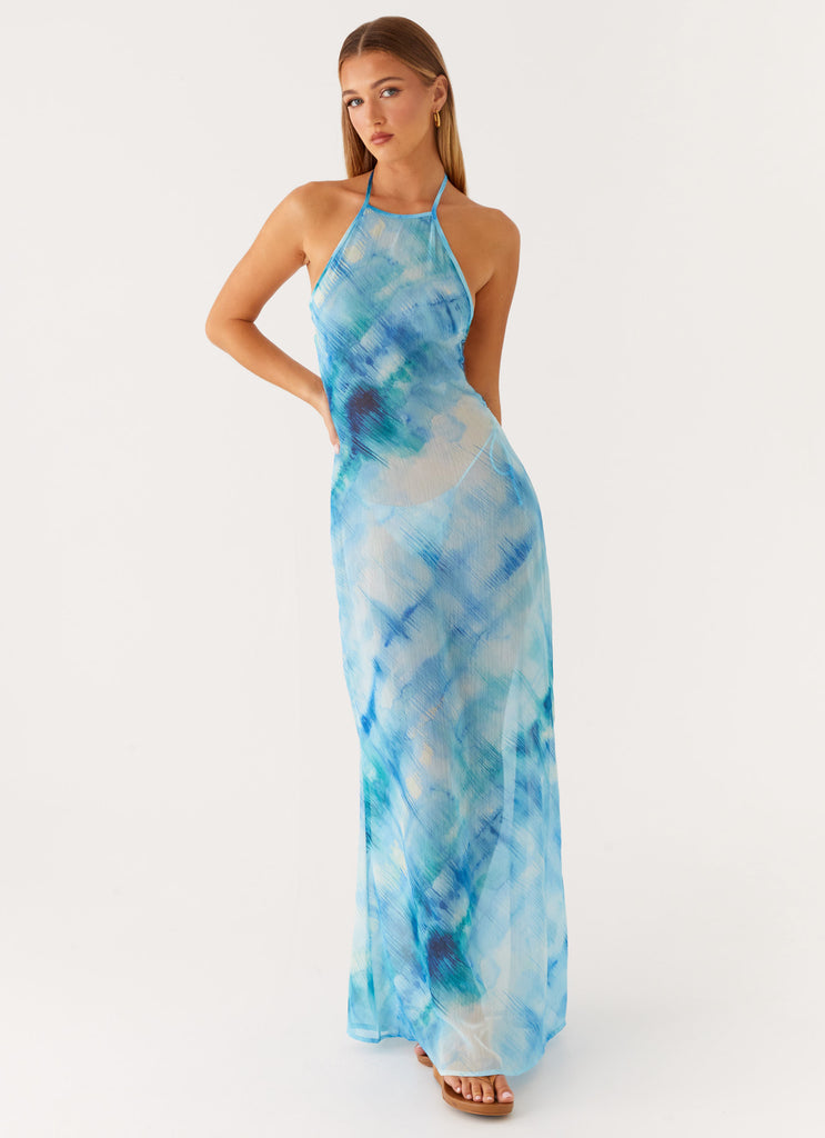 Sandra Maxi Dress Blue Tie Dye 4 Peppermayo