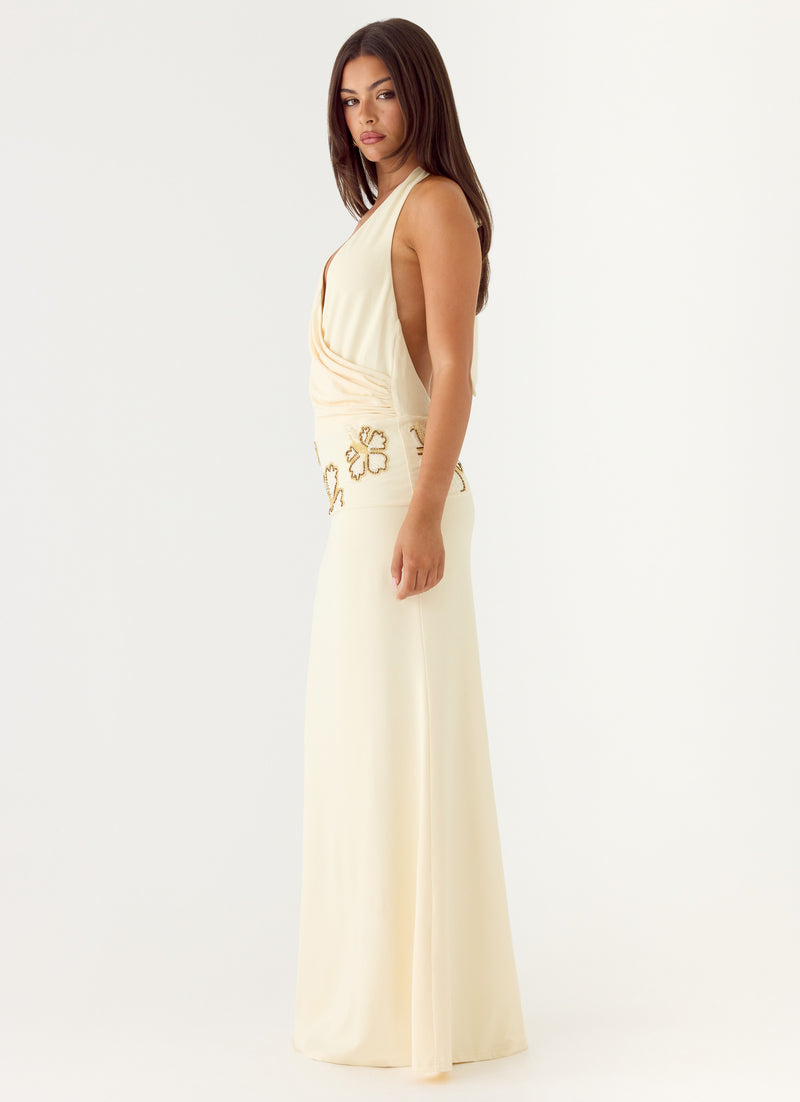 Sandrine Beaded Maxi Dress - Yellow