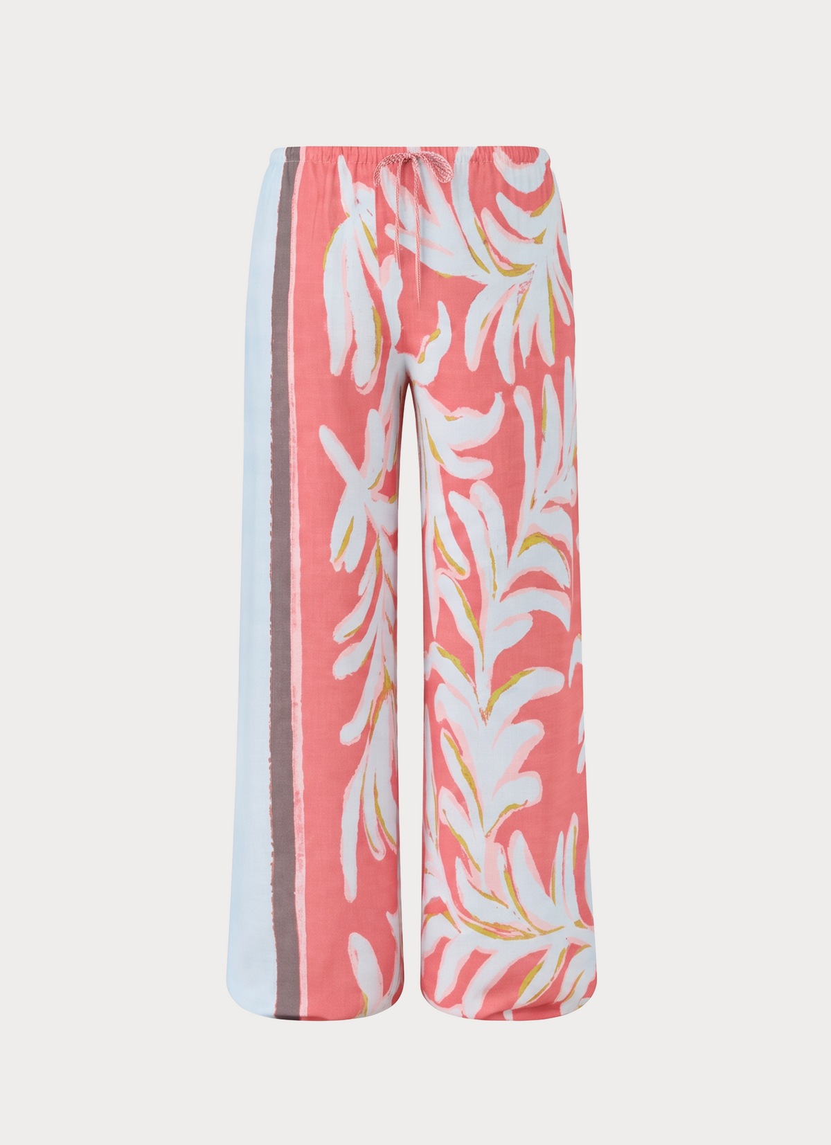 Santina Linen Pant - Coral Palm Print