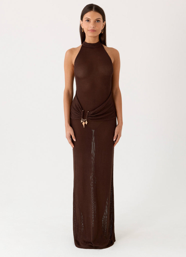 Saoirse Knit Maxi Dress - Chocolate